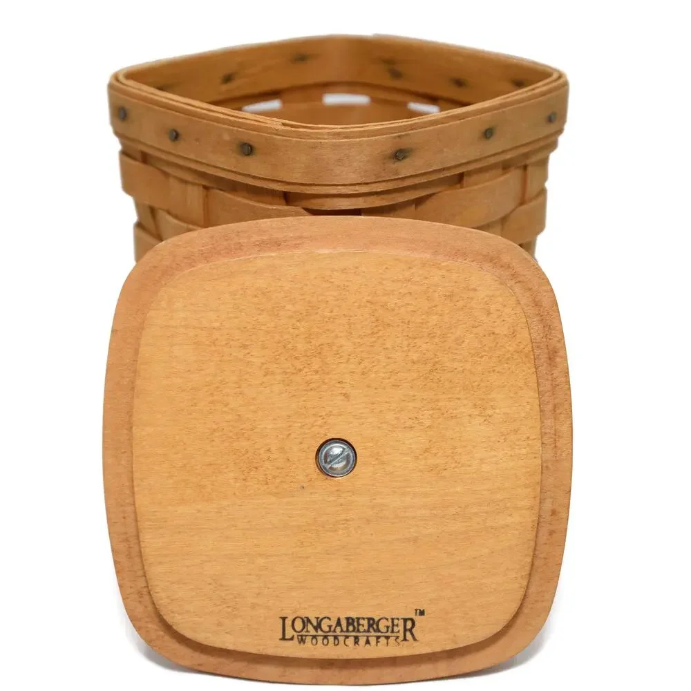 Longaberger 1996 Square Medium Spoon Basket With Lid